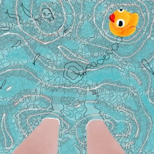 The Tub (Kada), an illustration by Split native illustrator and animator Lucija Bužančić, is a very personal view of author’s Mediterranean in which she chooses to dip her feet in the bathtub, as oppose to going for a swim in the sea. A personal reflection on Split's beaches overcrowded by tourists during summer season - another byproduct of massive tourism that affects every Mediterranean shore city.