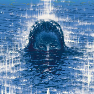Mnemosyne (Mnemozina), an illustration by Split native illustrator Luka Duplančić, reflects on the past, current and the future Mediterranean through a powerful image of the greek goddess of memory, depicting her piercing stare from the Mediterranean Sea of Collective Memory.